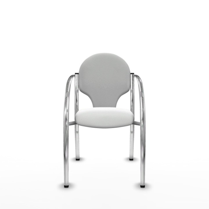 Pack 2 sillas Hellín chasis 4 patas cromo bali blanco