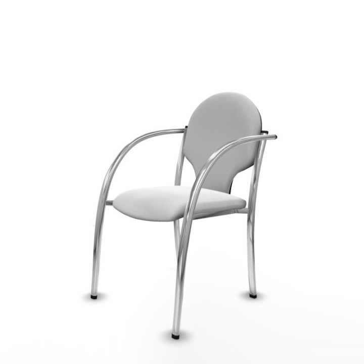 Pack 2 sillas Hellín chasis 4 patas cromo bali blanco