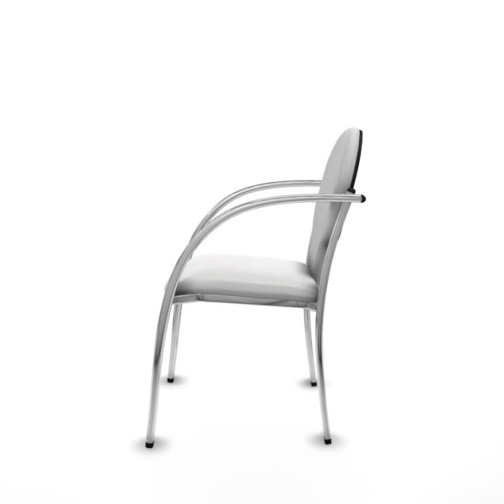 Pack 2 sillas Hellín chasis 4 patas cromo bali blanco