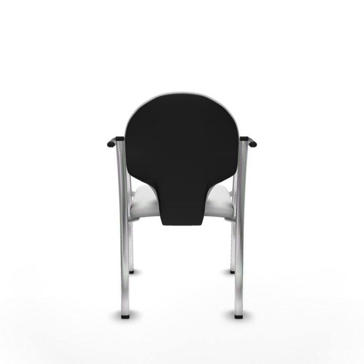 Pack 2 sillas Hellín chasis 4 patas cromo bali blanco