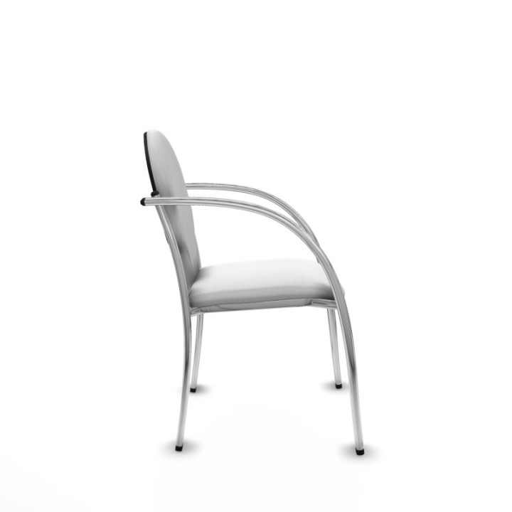 Pack 2 sillas Hellín chasis 4 patas cromo bali blanco