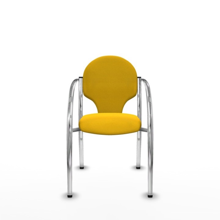 Pack 2 sillas Hellín chasis 4 patas cromo bali amarillo