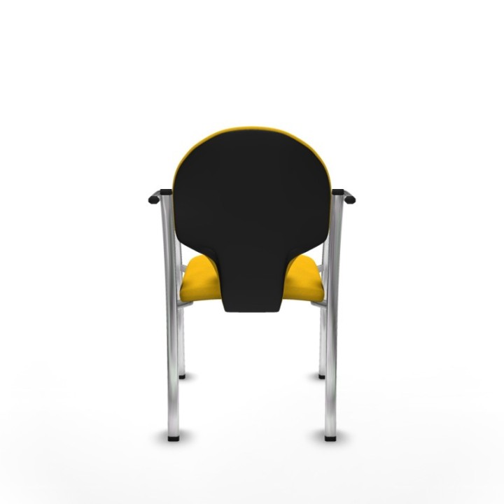 Pack 2 sillas Hellín chasis 4 patas cromo bali amarillo