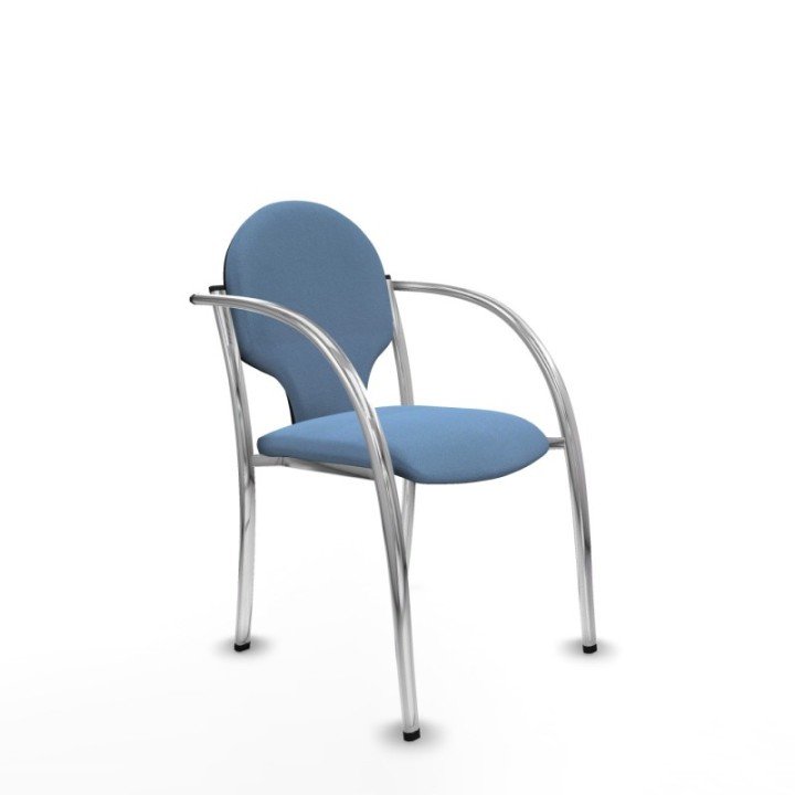 Pack 2 sillas Hellín chasis 4 patas cromo bali azul cielo