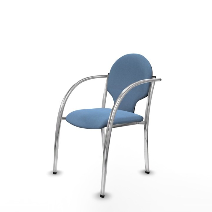 Pack 2 sillas Hellín chasis 4 patas cromo bali azul cielo