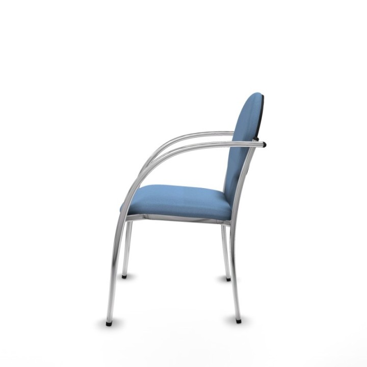 Pack 2 sillas Hellín chasis 4 patas cromo bali azul cielo