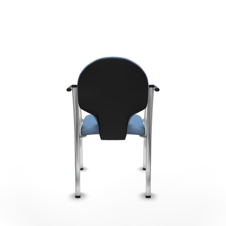 Pack 2 sillas Hellín chasis 4 patas cromo bali azul cielo