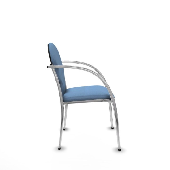 Pack 2 sillas Hellín chasis 4 patas cromo bali azul cielo