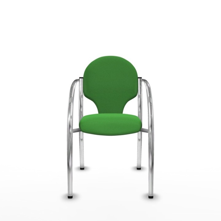 Pack 2 sillas Hellín chasis 4 patas cromo bali verde
