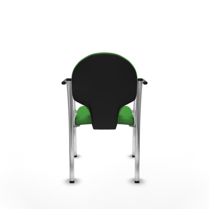 Pack 2 sillas Hellín chasis 4 patas cromo bali verde