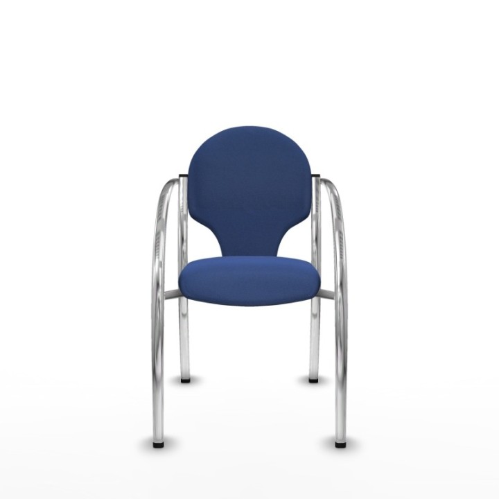 Pack 2 sillas Hellín chasis 4 patas cromo bali azul marino