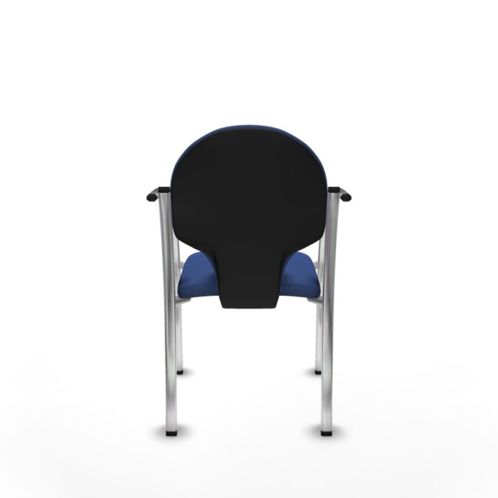 Pack 2 sillas Hellín chasis 4 patas cromo bali azul marino