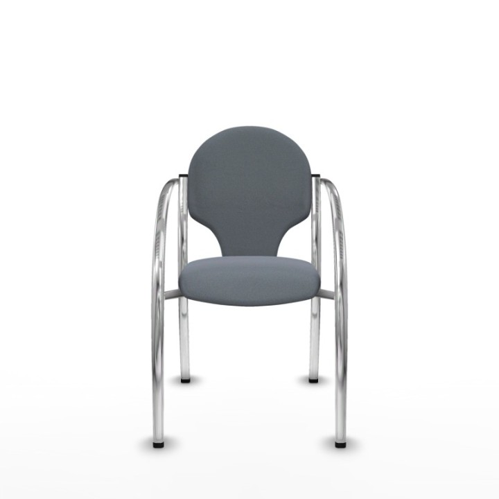 Pack 2 sillas Hellín chasis 4 patas cromo bali gris