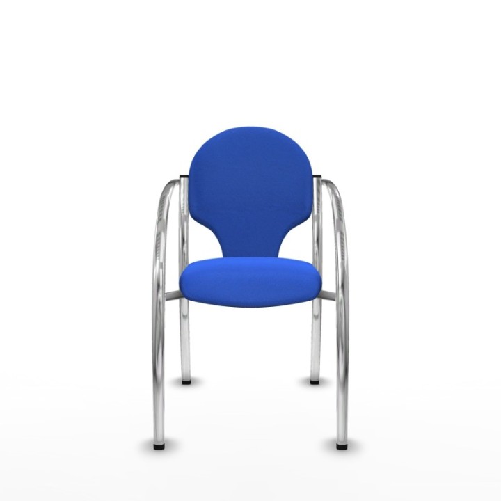 Pack 2 sillas Hellín chasis 4 patas cromo bali azul