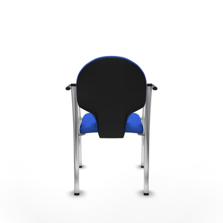 Pack 2 sillas Hellín chasis 4 patas cromo bali azul