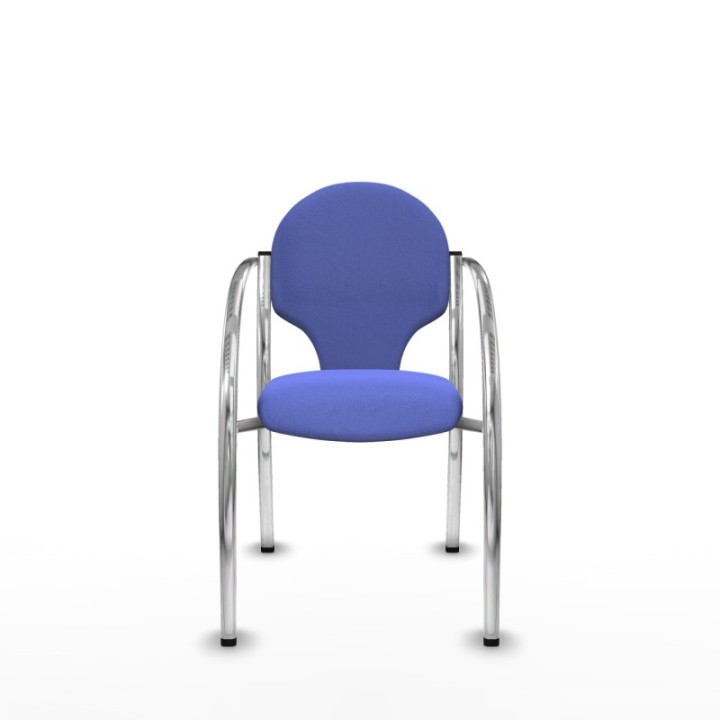 Pack 2 sillas Hellín chasis 4 patas cromo bali azul claro