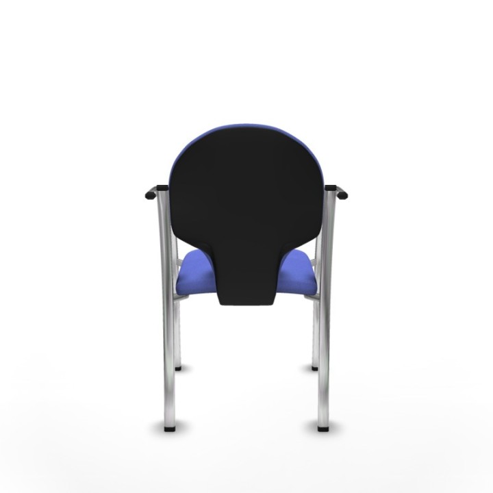 Pack 2 sillas Hellín chasis 4 patas cromo bali azul claro