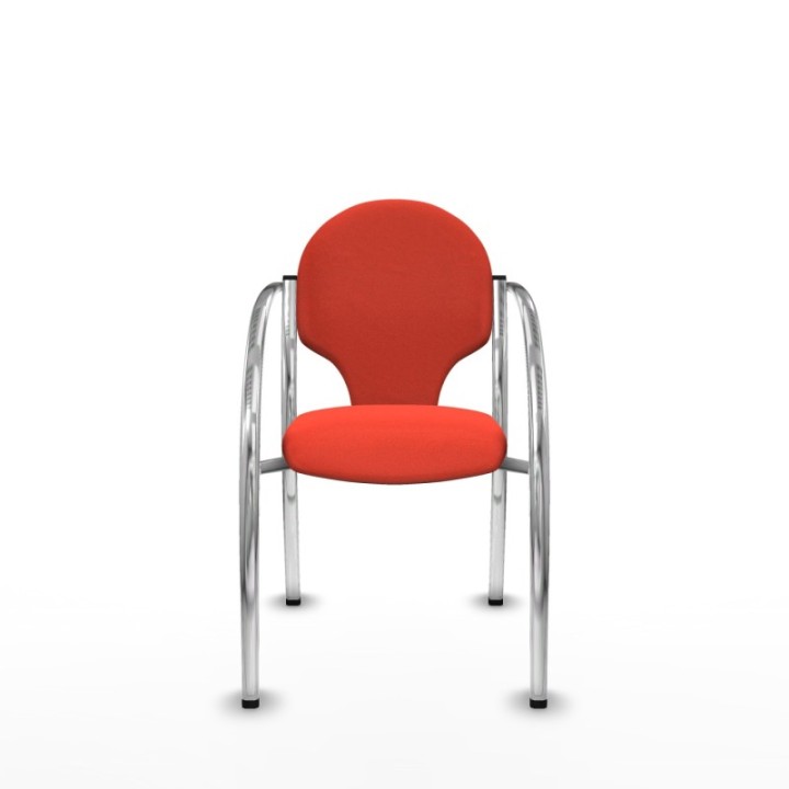 Pack 2 sillas Hellín chasis 4 patas cromo bali naranja oscuro