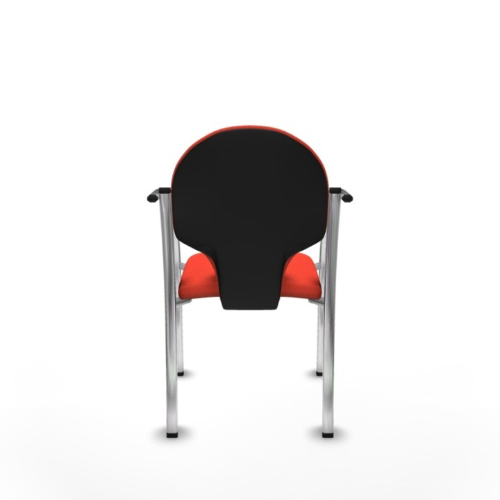 Pack 2 sillas Hellín chasis 4 patas cromo bali naranja oscuro