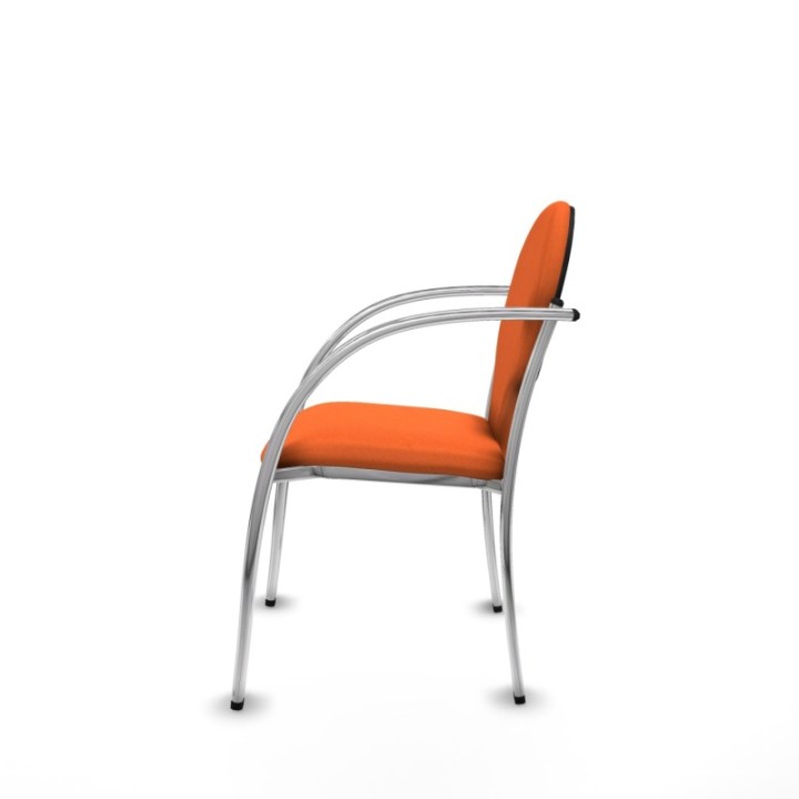 Pack 2 sillas Hellín chasis 4 patas cromo bali naranja