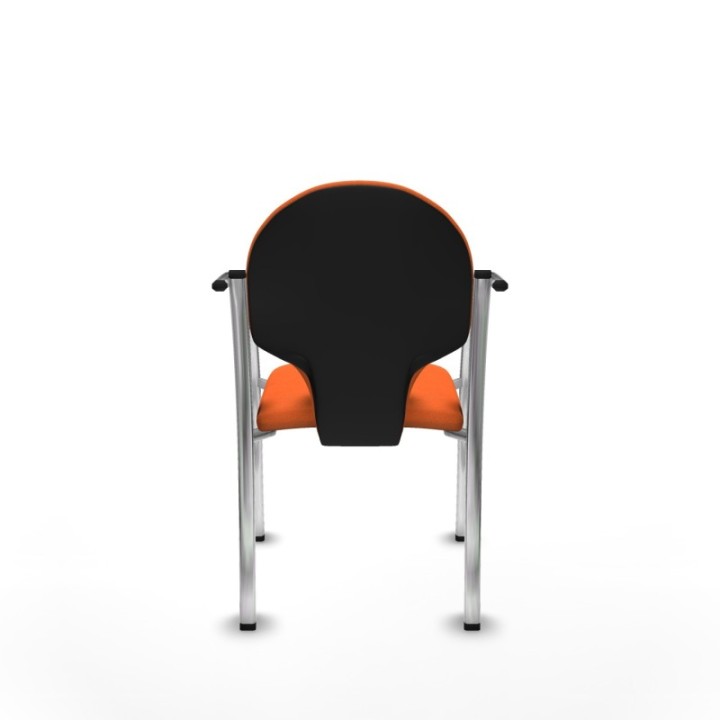 Pack 2 sillas Hellín chasis 4 patas cromo bali naranja