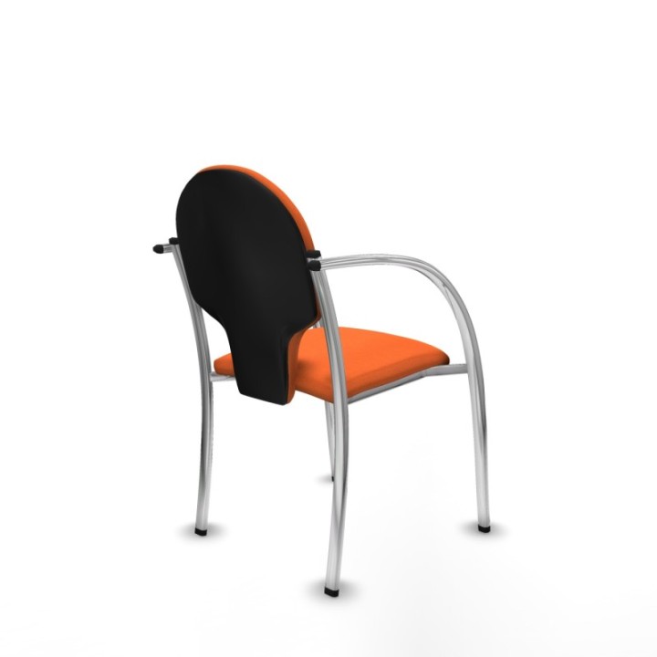 Pack 2 sillas Hellín chasis 4 patas cromo bali naranja