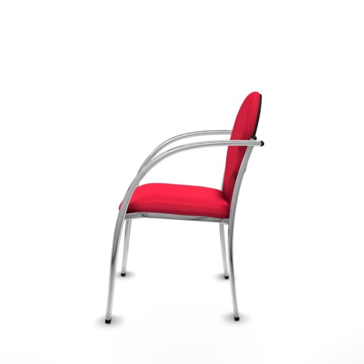 Pack 2 sillas Hellín chasis 4 patas cromo bali rojo