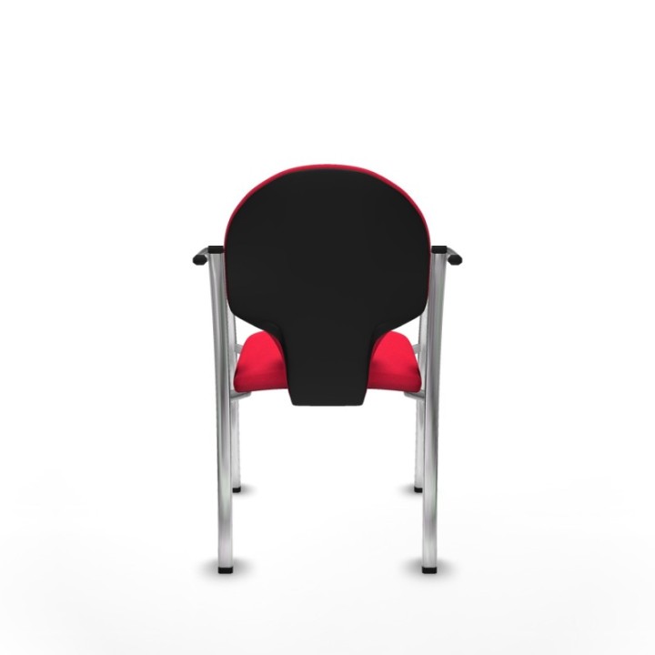 Pack 2 sillas Hellín chasis 4 patas cromo bali rojo