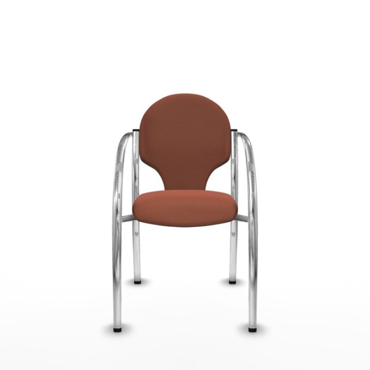 Pack 2 sillas Hellín chasis 4 patas cromo bali marrón