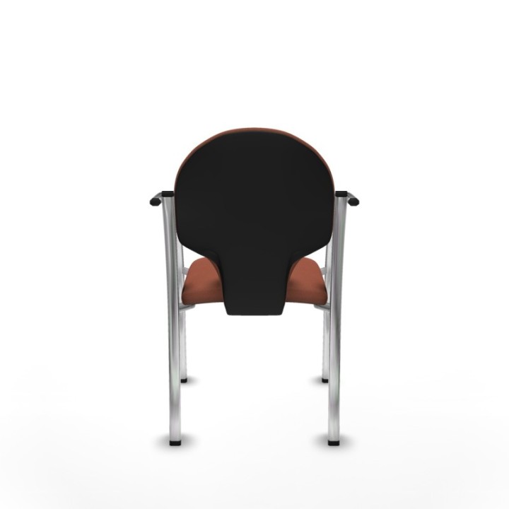 Pack 2 sillas Hellín chasis 4 patas cromo bali marrón