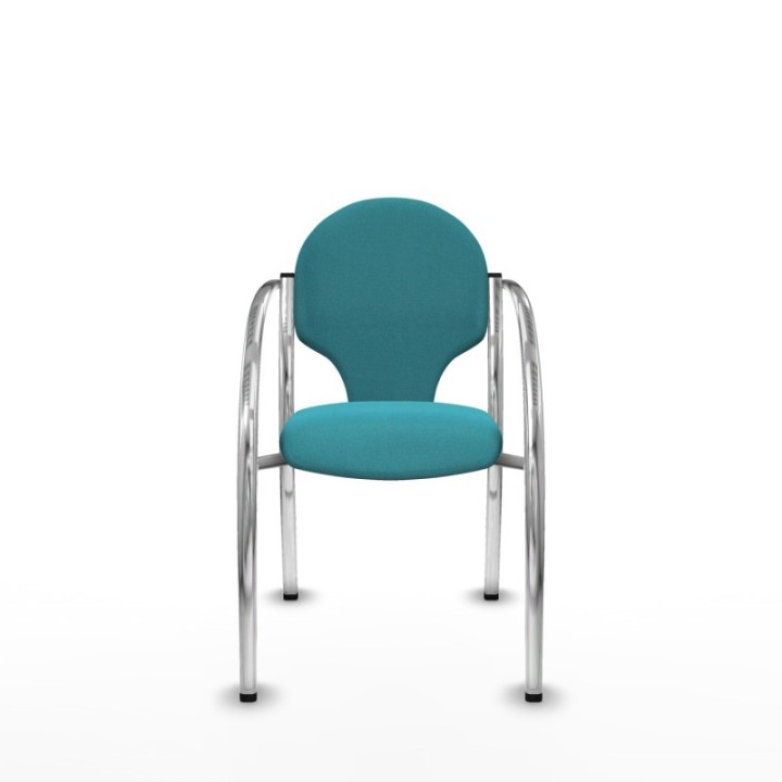 Pack 2 sillas Hellín chasis 4 patas cromo bali turquesa