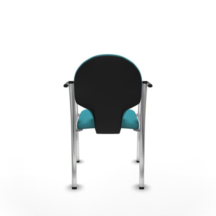 Pack 2 sillas Hellín chasis 4 patas cromo bali turquesa