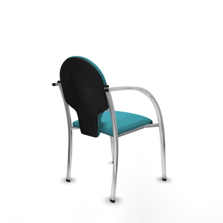 Pack 2 sillas Hellín chasis 4 patas cromo bali turquesa