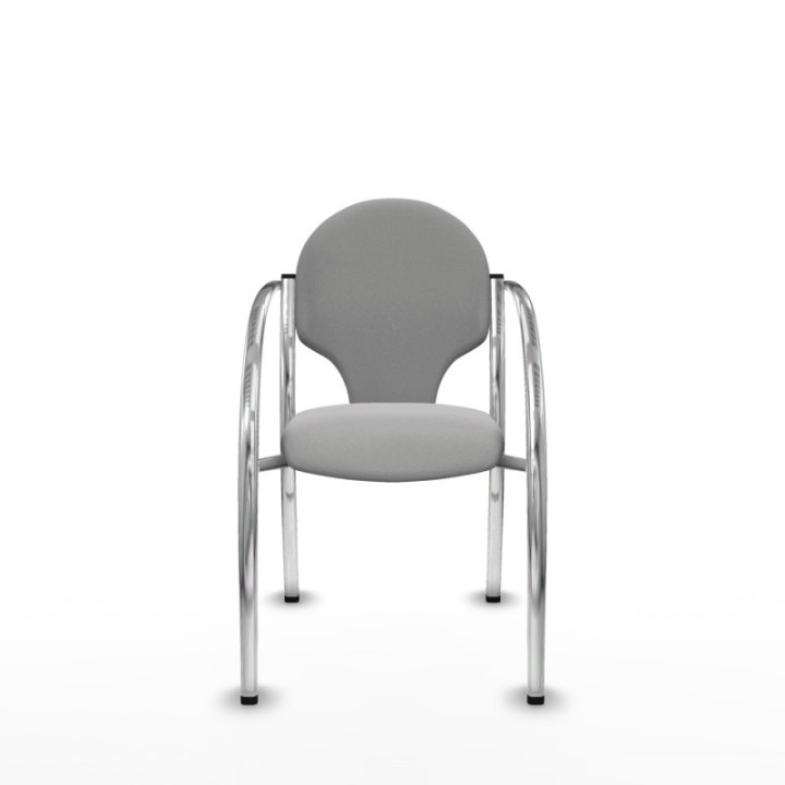 Pack 2 sillas Hellín chasis 4 patas cromo bali gris claro