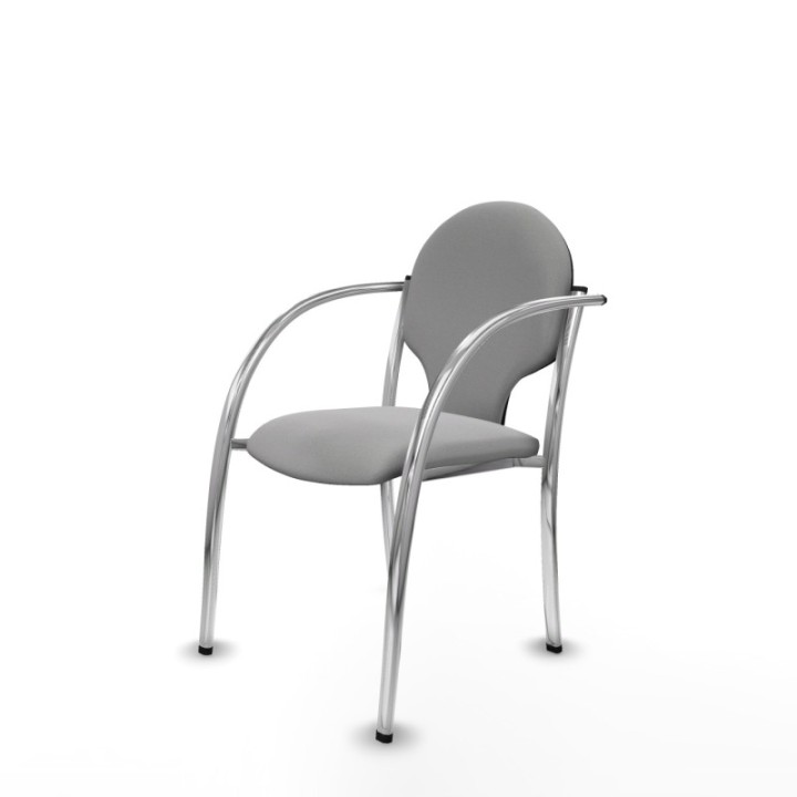 Pack 2 sillas Hellín chasis 4 patas cromo bali gris claro