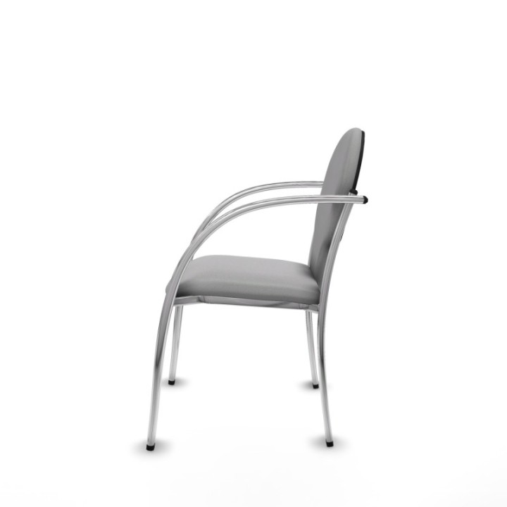 Pack 2 sillas Hellín chasis 4 patas cromo bali gris claro