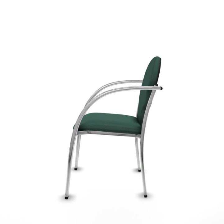 Pack 2 sillas Hellín chasis 4 patas cromo bali verde botella