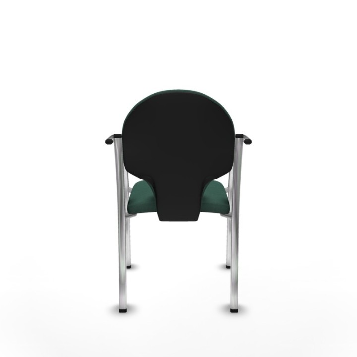 Pack 2 sillas Hellín chasis 4 patas cromo bali verde botella