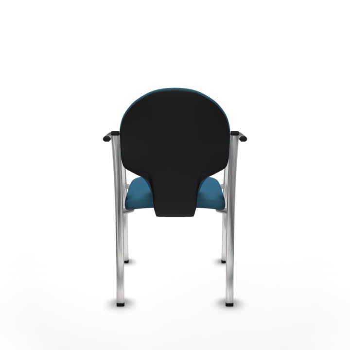 Pack 2 sillas Hellín chasis 4 patas cromo bali verde petroleo