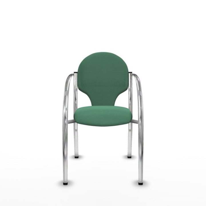 Pack 2 sillas Hellín chasis 4 patas cromo bali verde esmeralda