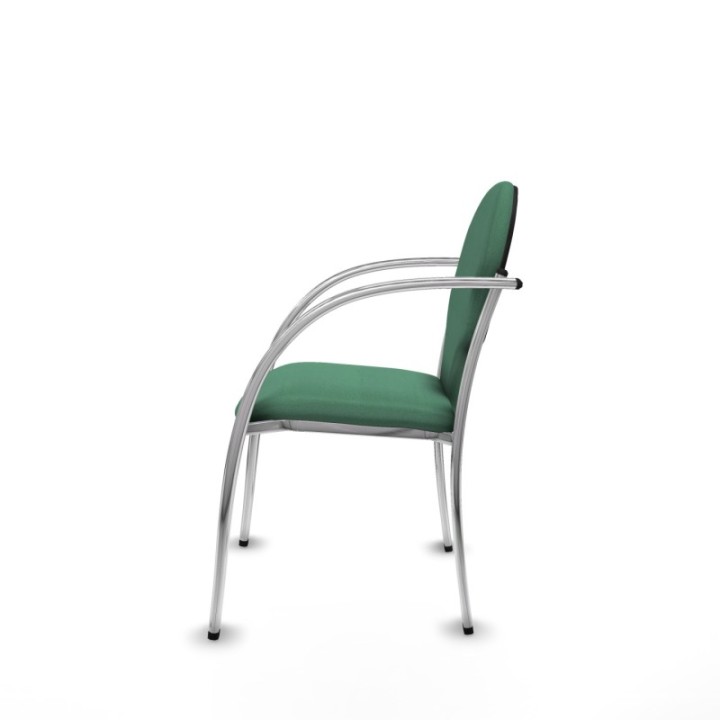 Pack 2 sillas Hellín chasis 4 patas cromo bali verde esmeralda