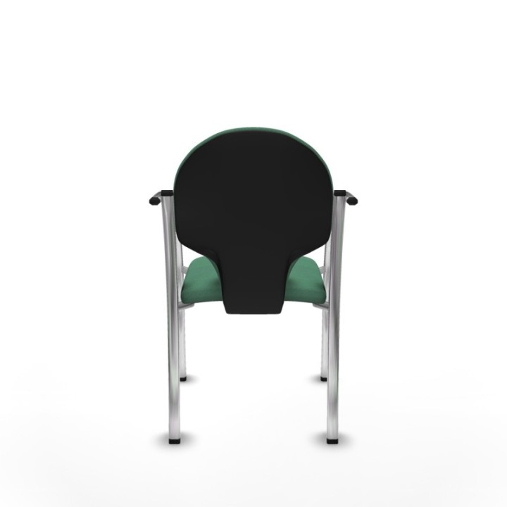 Pack 2 sillas Hellín chasis 4 patas cromo bali verde esmeralda