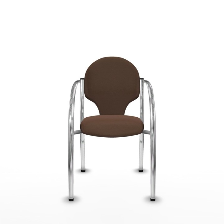 Pack 2 sillas Hellín chasis 4 patas cromo bali marrón oscuro