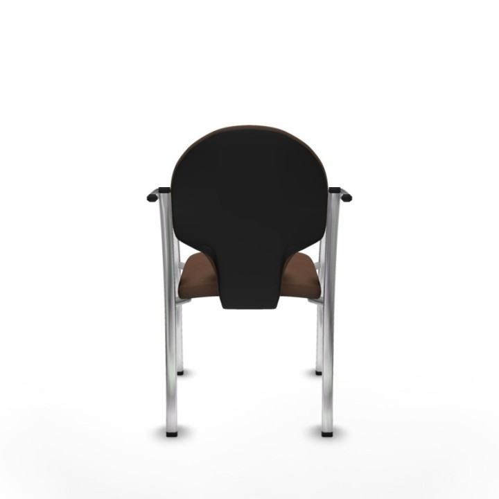 Pack 2 sillas Hellín chasis 4 patas cromo bali marrón oscuro