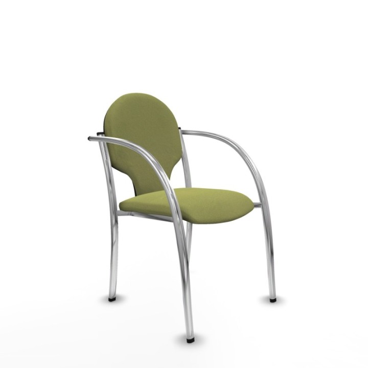 Pack 2 sillas Hellín chasis 4 patas cromo bali verde oliva