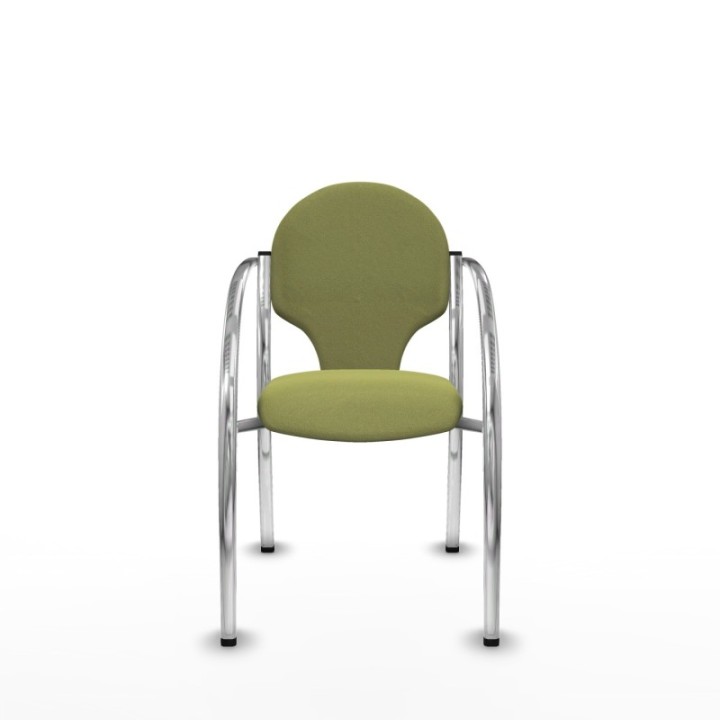 Pack 2 sillas Hellín chasis 4 patas cromo bali verde oliva