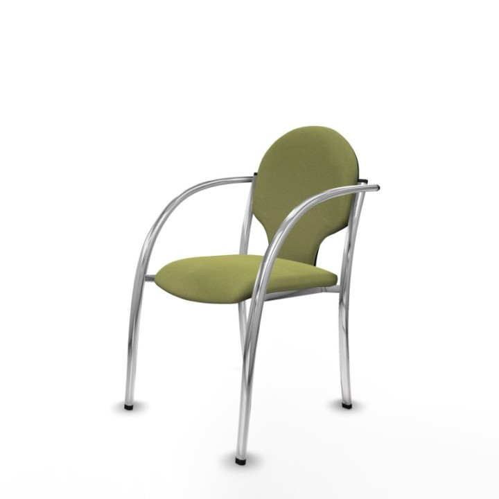 Pack 2 sillas Hellín chasis 4 patas cromo bali verde oliva