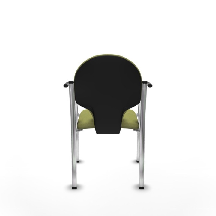 Pack 2 sillas Hellín chasis 4 patas cromo bali verde oliva