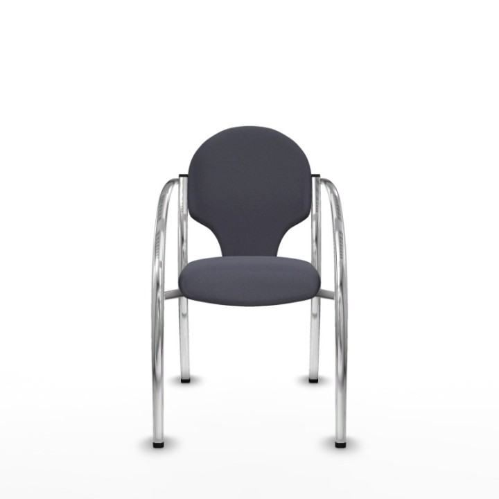 Pack 2 sillas Hellín chasis 4 patas cromo bali gris oscuro