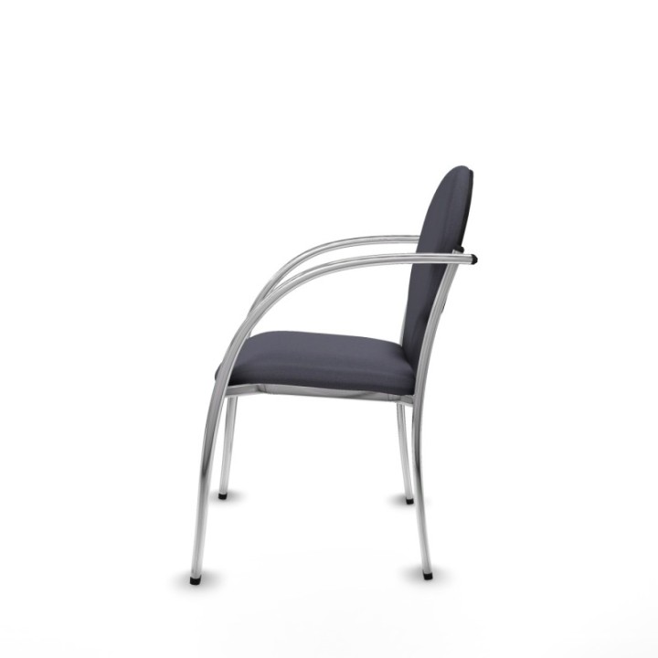 Pack 2 sillas Hellín chasis 4 patas cromo bali gris oscuro